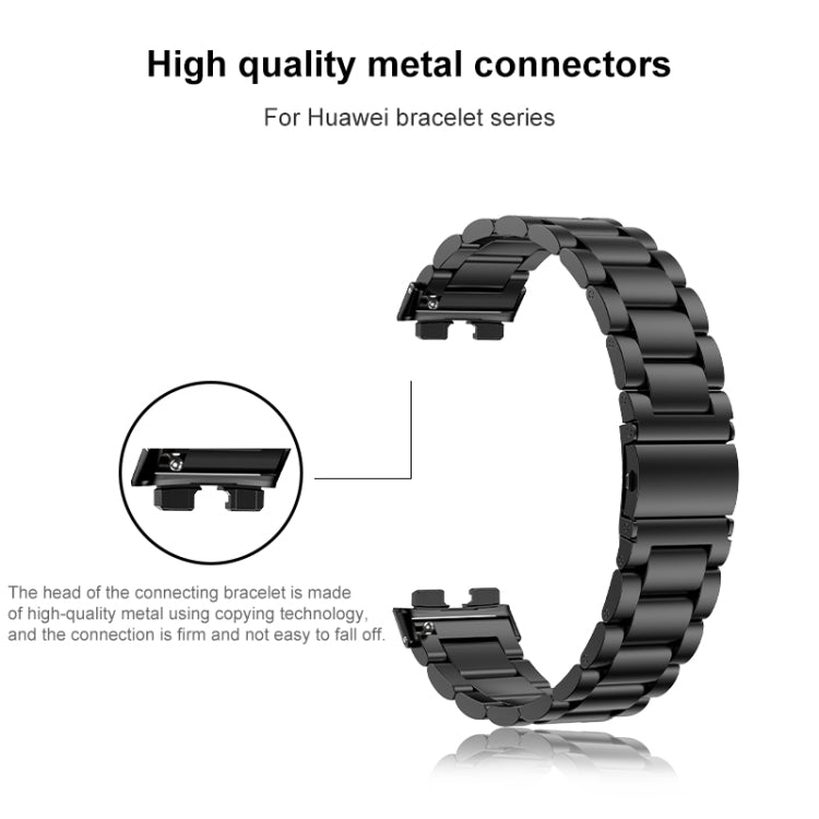 16mm Three Strains Metal Replacement Watch Band, For Huawei Band 8