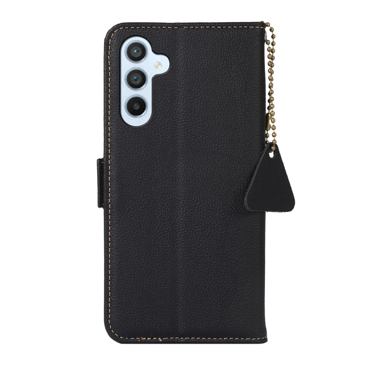Side-Magnetic TJ Genuine Leather RFID Phone Case, For Samsung Galaxy M54 5G