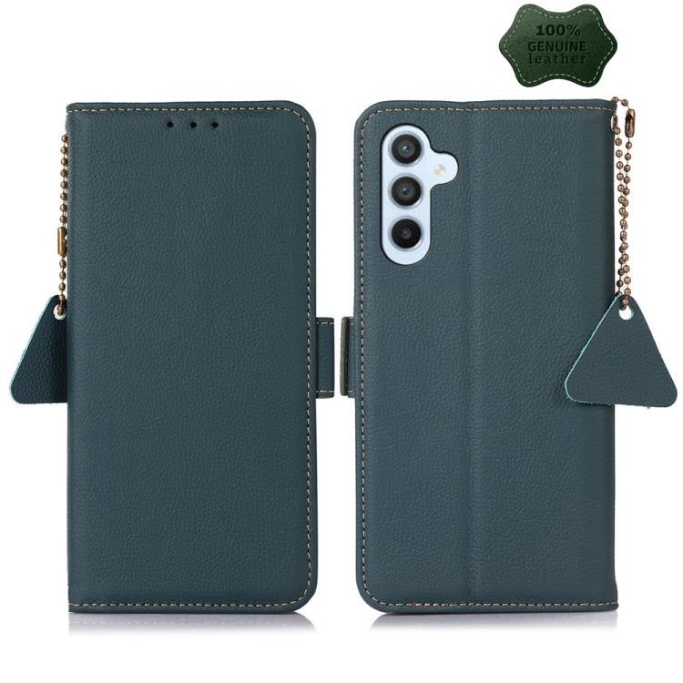 Side-Magnetic TJ Genuine Leather RFID Phone Case, For Samsung Galaxy M54 5G