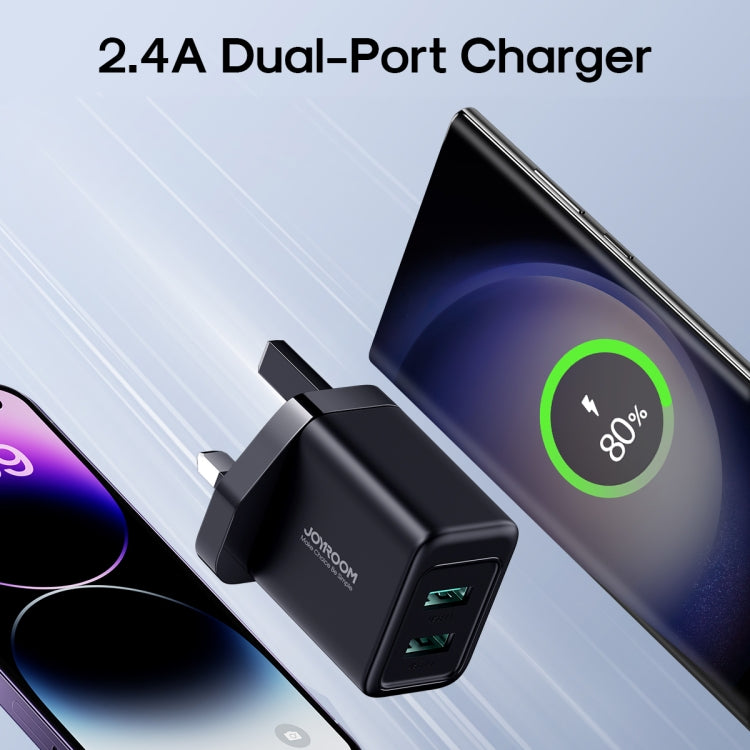 JOYROOM JR-TCN01 2.4A Dual Ports USB Charger, UK Plug