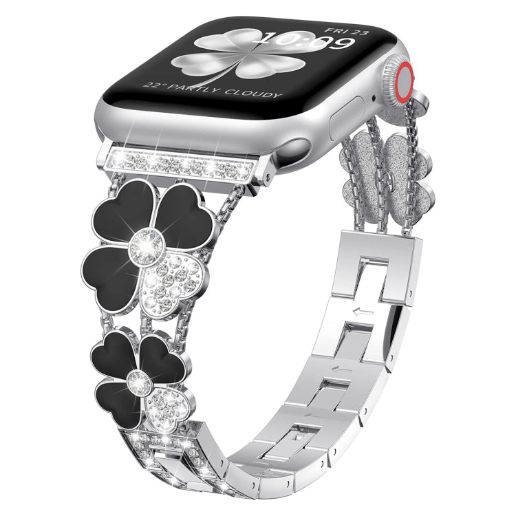 Petal Metal Diamond Watch Band, For Apple Watch Ultra 49mm, For Apple Watch SE 2023 44mm, For Apple Watch 8 41mm, For Apple Watch 8 45mm