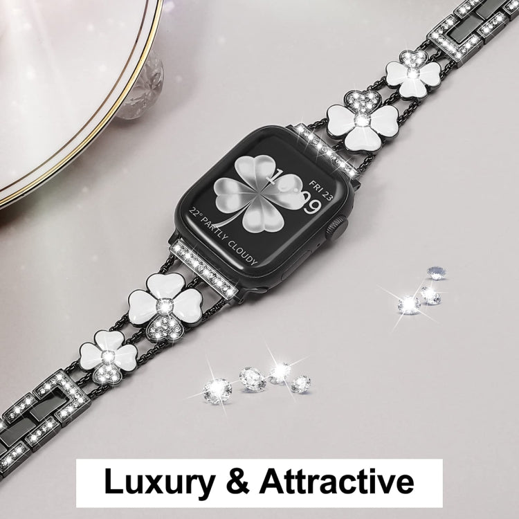 Petal Metal Diamond Watch Band, For Apple Watch 7 41mm, For Apple Watch 7 45mm, For Apple Watch SE 2023 40mm, For Apple Watch SE 2022 40mm