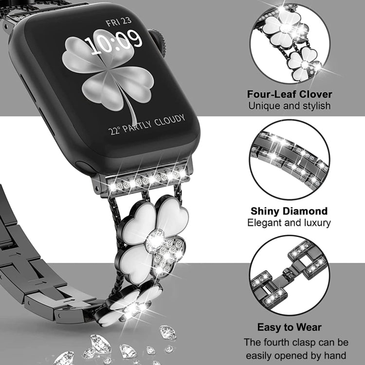 Petal Metal Diamond Watch Band, For Apple Watch SE 2022 44mm, For Apple Watch SE 40mm, For Apple Watch SE 44mm, For Apple Watch 6 40mm