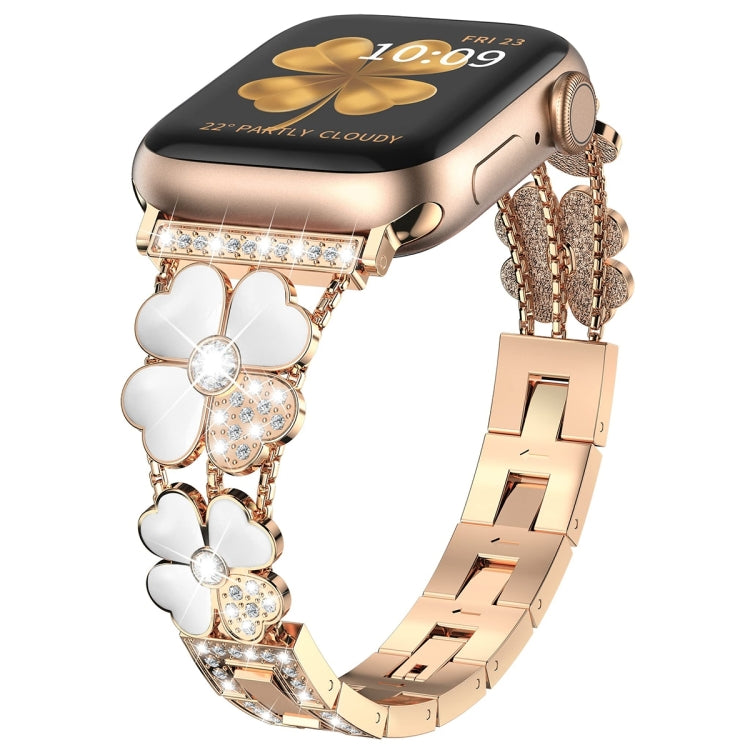 Petal Metal Diamond Watch Band, For Apple Watch Ultra 49mm, For Apple Watch SE 2023 44mm, For Apple Watch 8 41mm, For Apple Watch 8 45mm