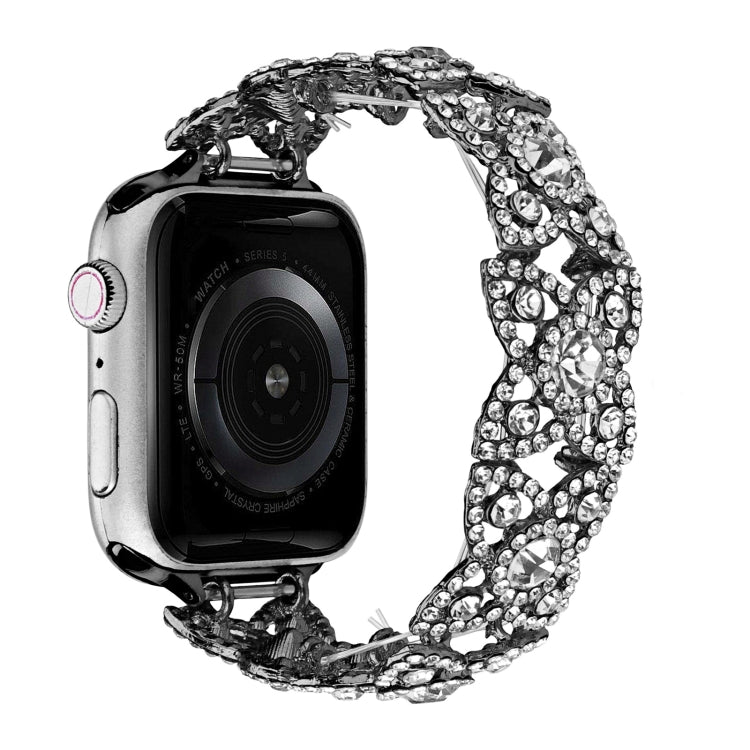 4-Petal Diamond Metal Watch Band, For Apple Watch Ultra 49mm