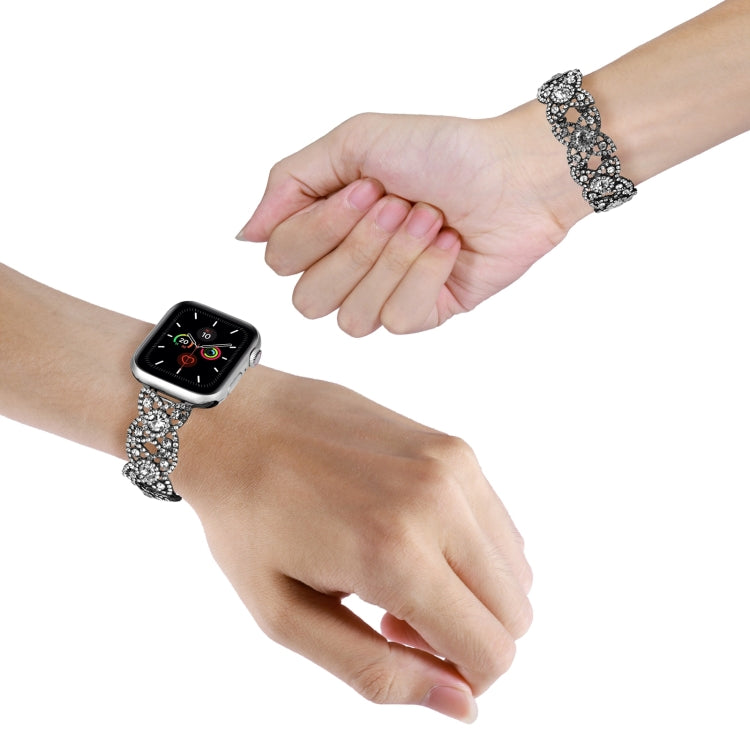 4-Petal Diamond Metal Watch Band, For Apple Watch Ultra 49mm