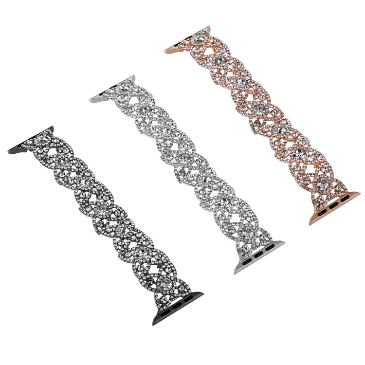 4-Petal Diamond Metal Watch Band, For Apple Watch Ultra 49mm