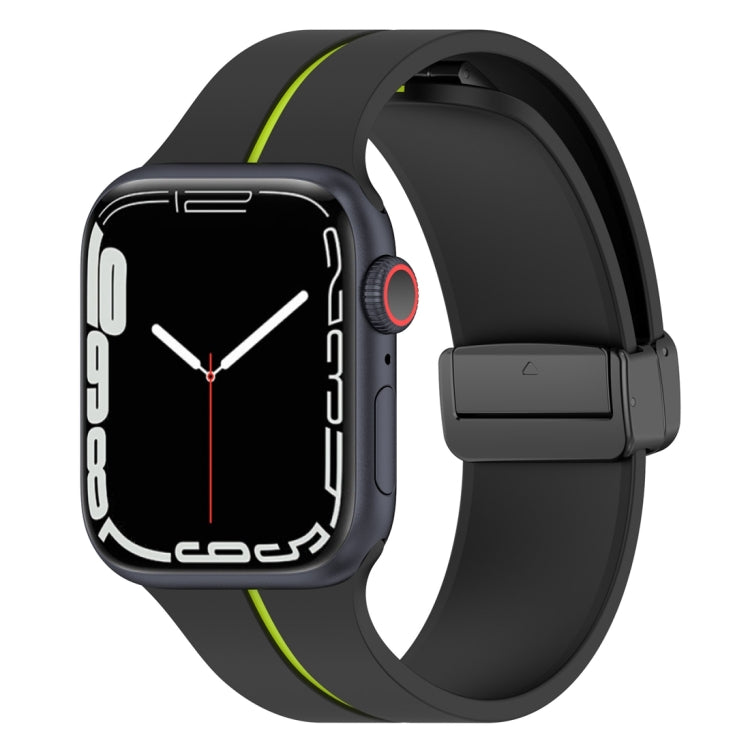 Two Color Folding Buckle Silicone Watch Band, For Apple Watch Ultra 49mm, For Apple Watch SE 2023 44mm