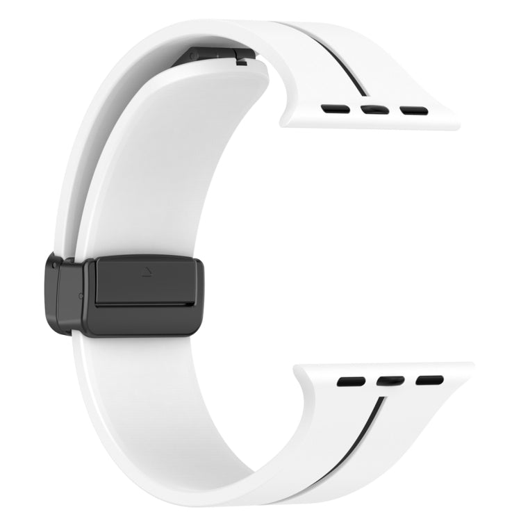Bracelet de montre en silicone à boucle déployante bicolore, pour Apple Watch 7 41 mm et 45 mm