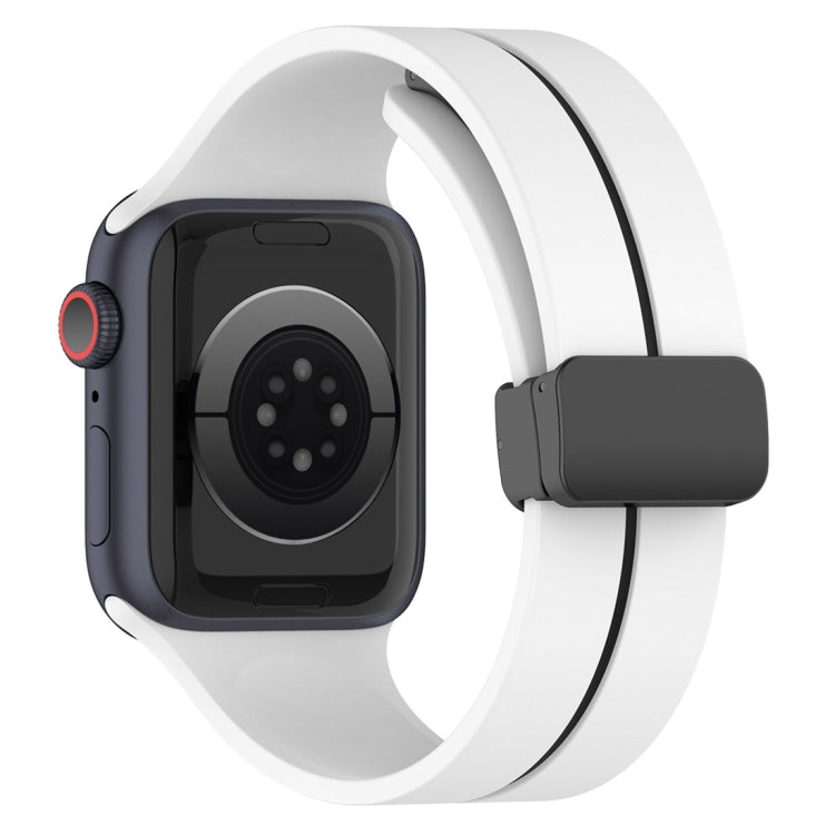 Two Color Folding Buckle Silicone Watch Band, For Apple Watch SE 2023 44mm, For Apple Watch Ultra 49mm