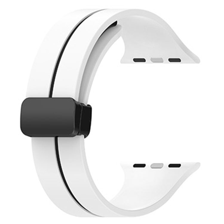 Two Color Folding Buckle Silicone Watch Band, For Apple Watch SE 2023 44mm, For Apple Watch Ultra 49mm