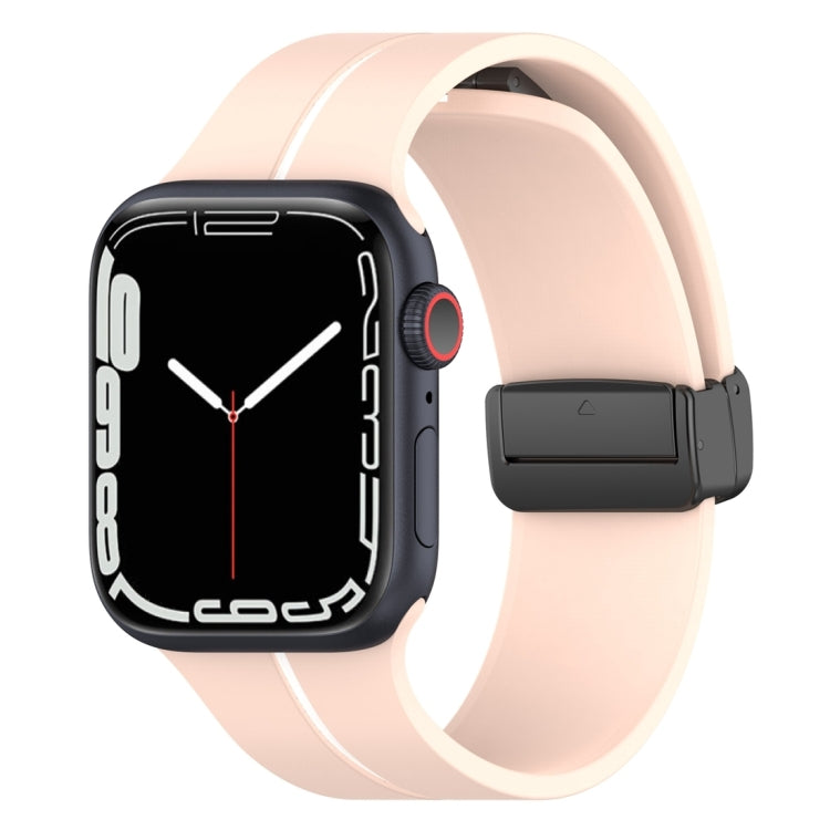 Two Color Folding Buckle Silicone Watch Band, For Apple Watch SE 2023 44mm, For Apple Watch Ultra 49mm