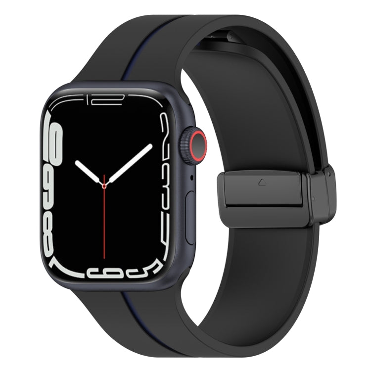 Two Color Folding Buckle Silicone Watch Band, For Apple Watch Ultra 49mm, For Apple Watch SE 2023 44mm