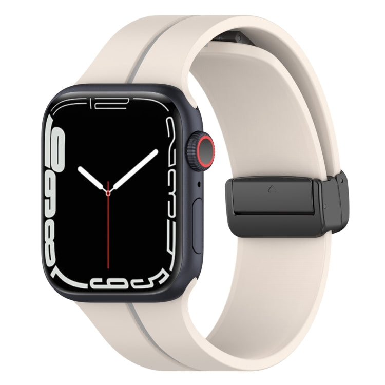 Two Color Folding Buckle Silicone Watch Band, For Apple Watch SE 2023 44mm, For Apple Watch Ultra 49mm