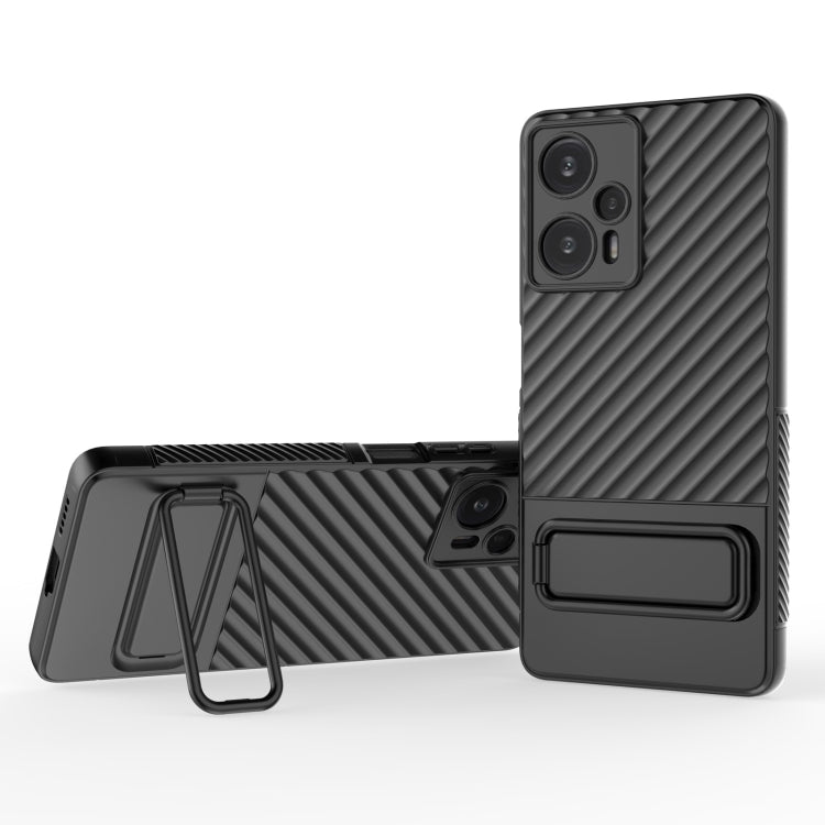 Coque en TPU à texture ondulée avec film protecteur pour objectif, pour Xiaomi Redmi Note 11, Xiaomi Poco F5, Xiaomi Redmi Note 12 Turbo, Xiaomi Redmi Note 11S