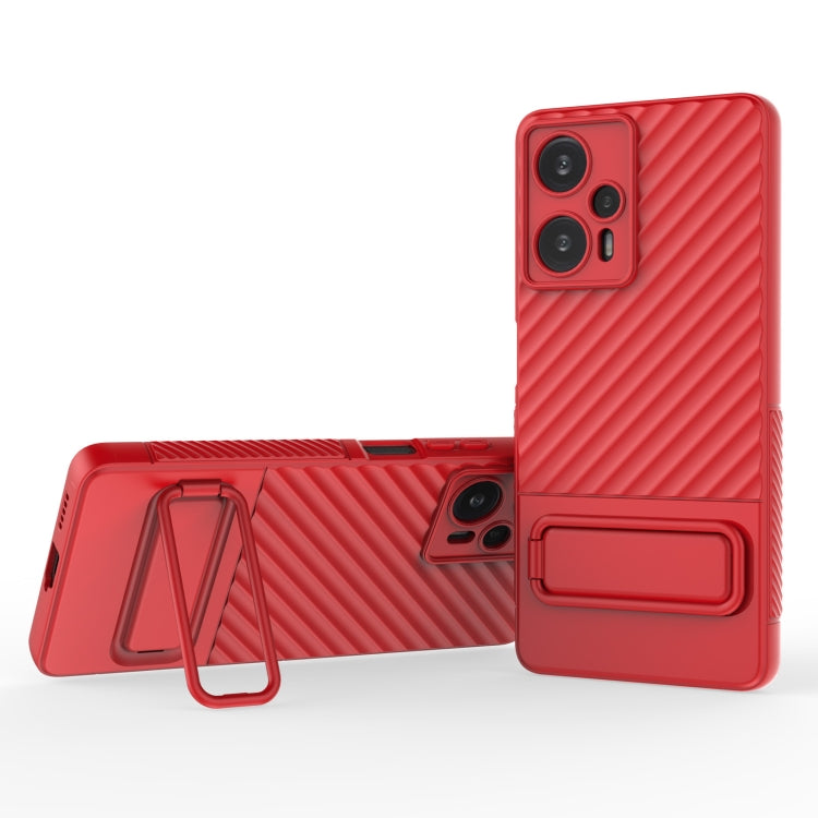 Coque en TPU à texture ondulée avec film protecteur pour objectif, pour Xiaomi Redmi Note 11, Xiaomi Poco F5, Xiaomi Redmi Note 12 Turbo, Xiaomi Redmi Note 11S