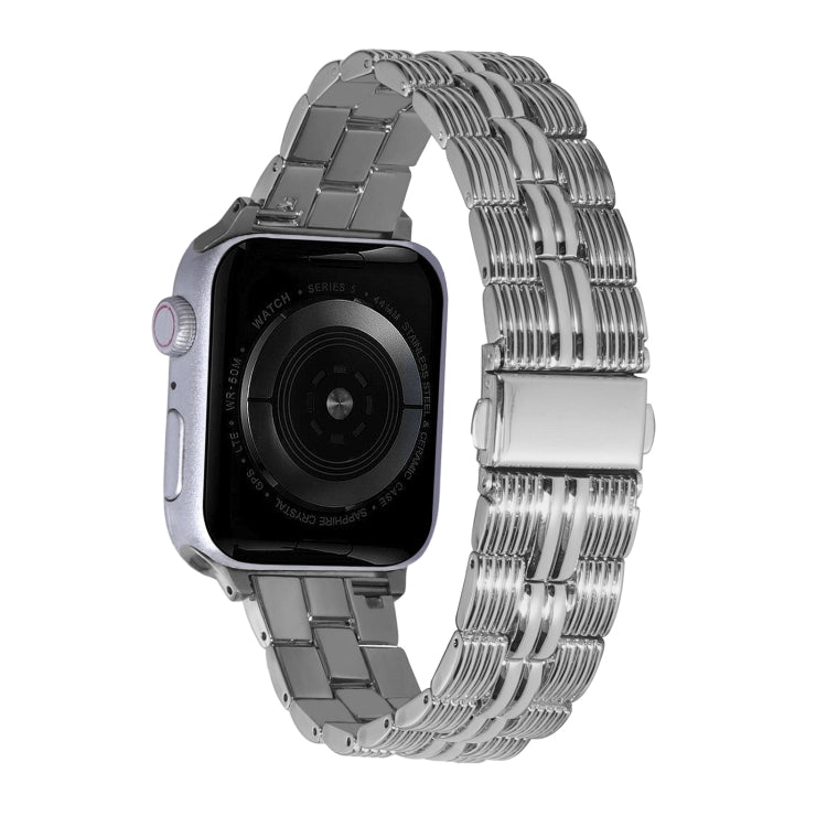 3-Beads Stripe Metal Watch Band, For Apple Watch 4 44mm, For Apple Watch 4 40mm, For Apple Watch 3 38mm, For Apple Watch 3 42mm