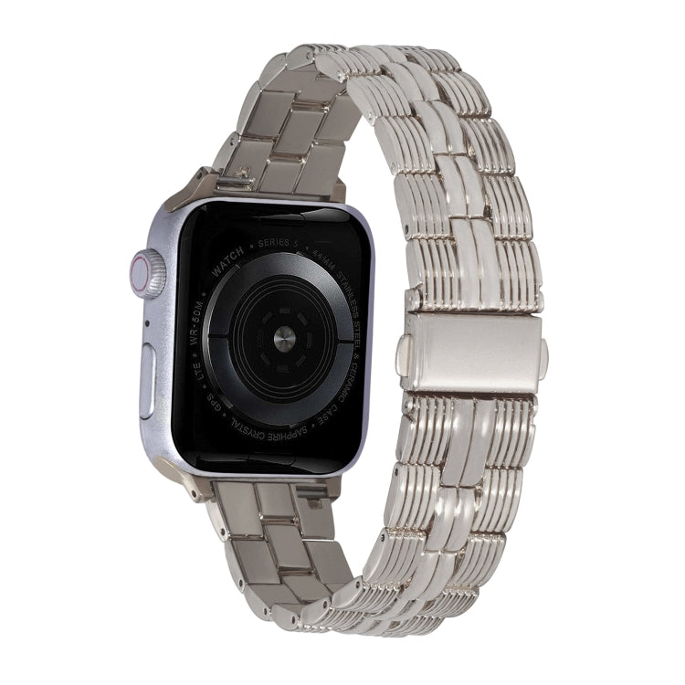 3-Beads Stripe Metal Watch Band, For Apple Watch Series 10 46mm, For Apple Watch Series 10 42mm, For Apple Watch SE 2023 44mm, For Apple Watch SE 2023 40mm