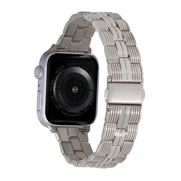 3-Beads Stripe Metal Watch Band, For Apple Watch Series 10 46mm, For Apple Watch Series 10 42mm, For Apple Watch SE 2023 44mm, For Apple Watch SE 2023 40mm