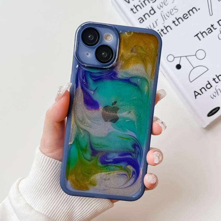 Oil Painting Electroplating TPU Phone Case, For iPhone 14, For iPhone 14 Pro, For iPhone 14 Plus, For iPhone 14 Pro Max, For iPhone 13