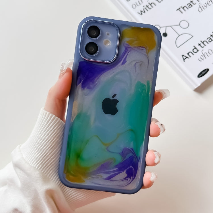 Oil Painting Electroplating TPU Phone Case, For iPhone 13 Pro, For iPhone 13 Pro Max, For iPhone 12, For iPhone 12 Pro