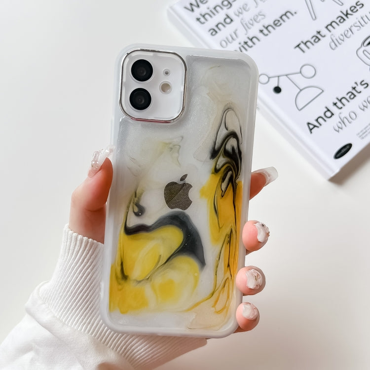 Oil Painting Electroplating TPU Phone Case, For iPhone 13 Pro, For iPhone 13 Pro Max, For iPhone 12, For iPhone 12 Pro