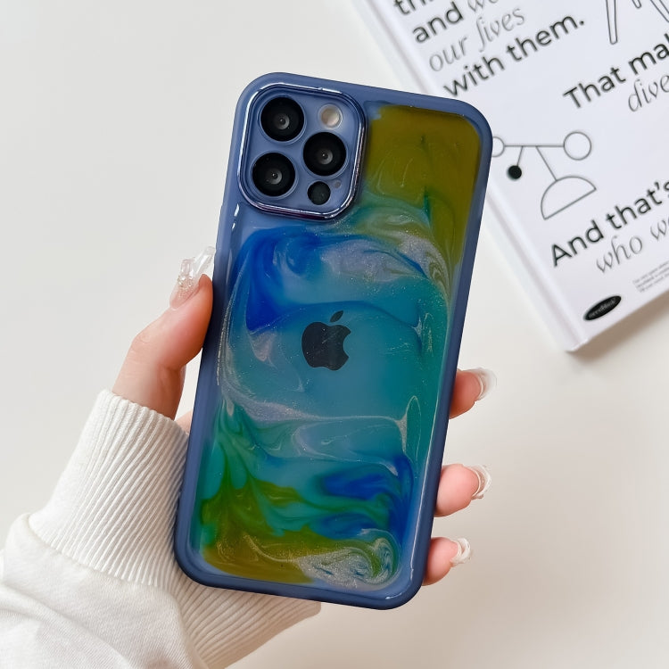 Oil Painting Electroplating TPU Phone Case, For iPhone 13 Pro, For iPhone 13 Pro Max, For iPhone 12, For iPhone 12 Pro