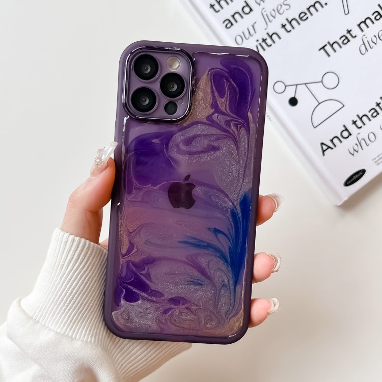 Oil Painting Electroplating TPU Phone Case, For iPhone 13 Pro, For iPhone 13 Pro Max, For iPhone 12, For iPhone 12 Pro