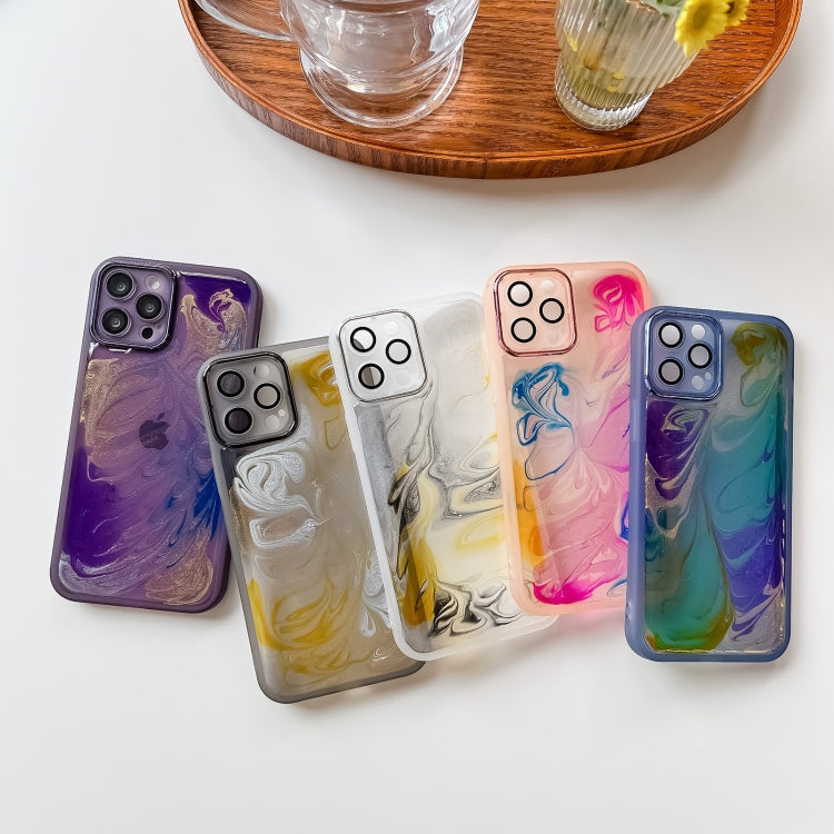 Oil Painting Electroplating TPU Phone Case, For iPhone 12 Pro Max, For iPhone 11 Pro, For iPhone 11 Pro Max, For iPhone SE 2022/2020 / 8 / 7