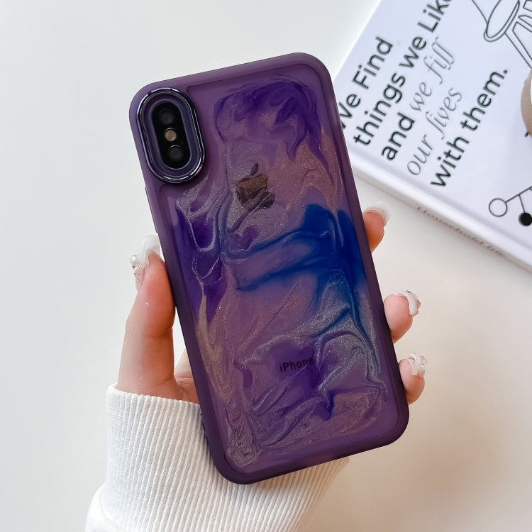 Oil Painting Electroplating TPU Phone Case, For iPhone 8 Plus / 7 Plus, For iPhone X / XS, For iPhone XS Max, For iPhone XR
