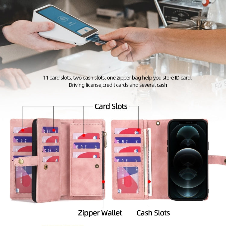 Zipper Wallet Magnetic Detachable Leather Phone Case, For iPhone 12 Pro Max, For iPhone 11, For iPhone 11 Pro, For iPhone 11 Pro Max, For iPhone X / XS, For iPhone XR, For iPhone XS Max, For iPhone 7 Plus / 8 Plus