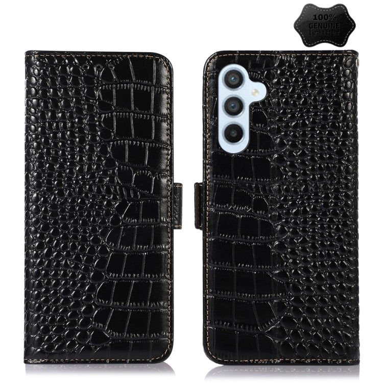 Crocodile Top Layer Cowhide Leather Phone Case, For Samsung Galaxy A55 5G, For Samsung Galaxy Xcover 7, For Samsung Galaxy M54 5G, For Samsung Galaxy A35 5G, For Samsung Galaxy M34 5G, For Samsung Galaxy S24 Ultra