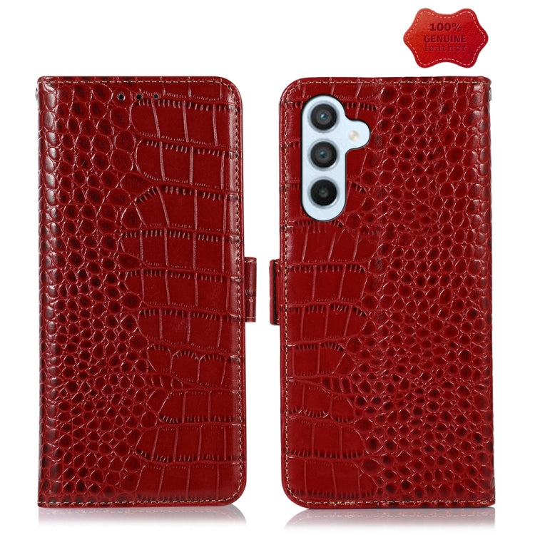Crocodile Top Layer Cowhide Leather Phone Case, For Samsung Galaxy Xcover 7, For Samsung Galaxy M54 5G, For Samsung Galaxy A35 5G, For Samsung Galaxy M34 5G, For Samsung Galaxy S24 Ultra, For Samsung Galaxy A55 5G