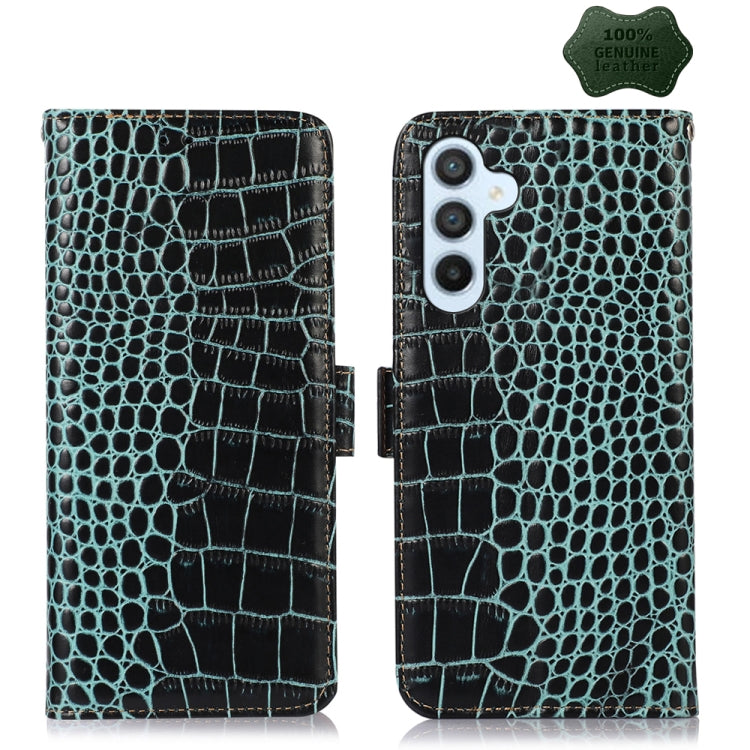 Crocodile Top Layer Cowhide Leather Phone Case, For Samsung Galaxy S24 Ultra, For Samsung Galaxy A55 5G, For Samsung Galaxy Xcover 7, For Samsung Galaxy M54 5G, For Samsung Galaxy A35 5G, For Samsung Galaxy M34 5G