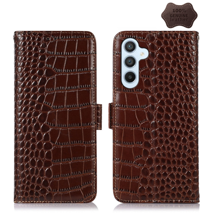 Crocodile Top Layer Cowhide Leather Phone Case, For Samsung Galaxy A55 5G, For Samsung Galaxy Xcover 7, For Samsung Galaxy M54 5G, For Samsung Galaxy A35 5G, For Samsung Galaxy M34 5G, For Samsung Galaxy S24 Ultra