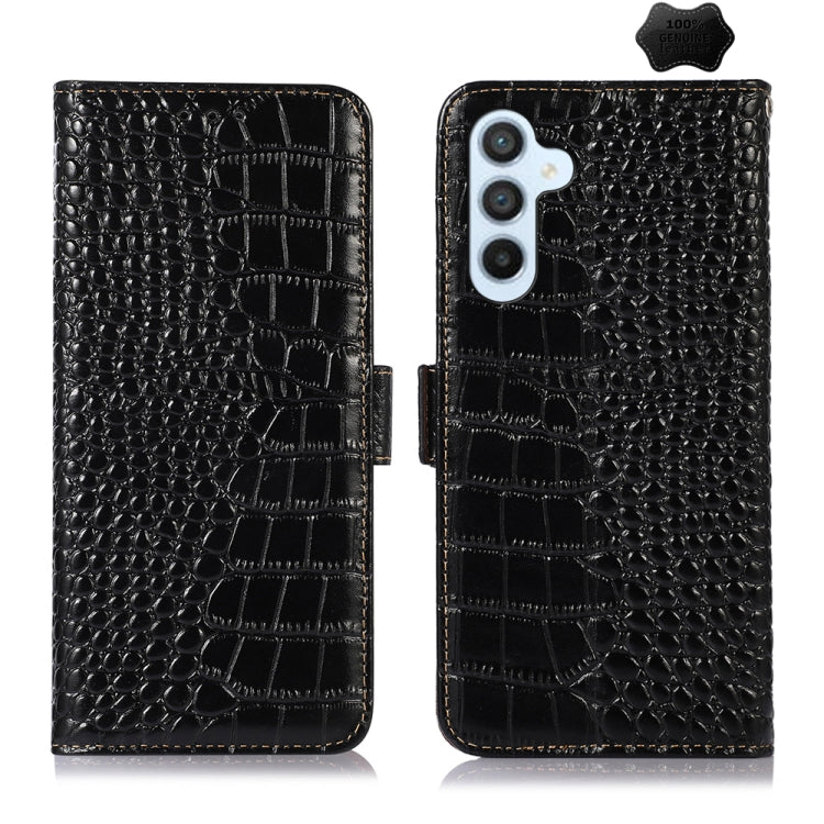 Crocodile Top Layer Cowhide Leather Phone Case, For Samsung Galaxy A55 5G, For Samsung Galaxy Xcover 7, For Samsung Galaxy M54 5G, For Samsung Galaxy A35 5G, For Samsung Galaxy M34 5G, For Samsung Galaxy S24 Ultra