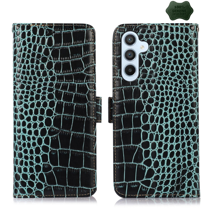 Crocodile Top Layer Cowhide Leather Phone Case, For Samsung Galaxy A55 5G, For Samsung Galaxy Xcover 7, For Samsung Galaxy M54 5G, For Samsung Galaxy A35 5G, For Samsung Galaxy M34 5G, For Samsung Galaxy S24 Ultra