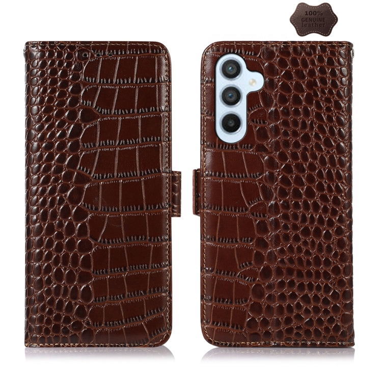 Crocodile Top Layer Cowhide Leather Phone Case, For Samsung Galaxy A55 5G, For Samsung Galaxy Xcover 7, For Samsung Galaxy M54 5G, For Samsung Galaxy A35 5G, For Samsung Galaxy M34 5G, For Samsung Galaxy S24 Ultra
