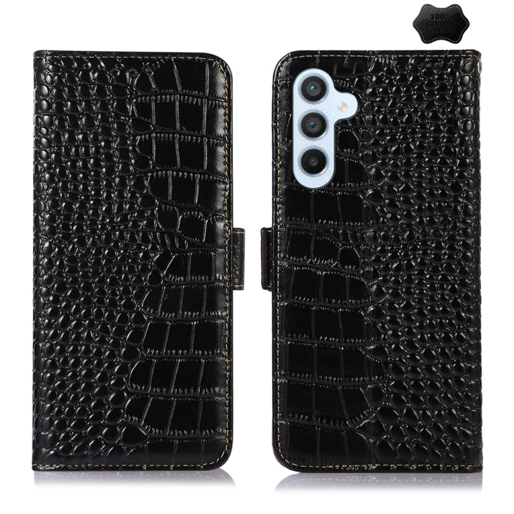 Crocodile Top Layer Cowhide Leather Phone Case, For Samsung Galaxy S24+, For Samsung Galaxy S24, For Samsung Galaxy A25 5G Global
