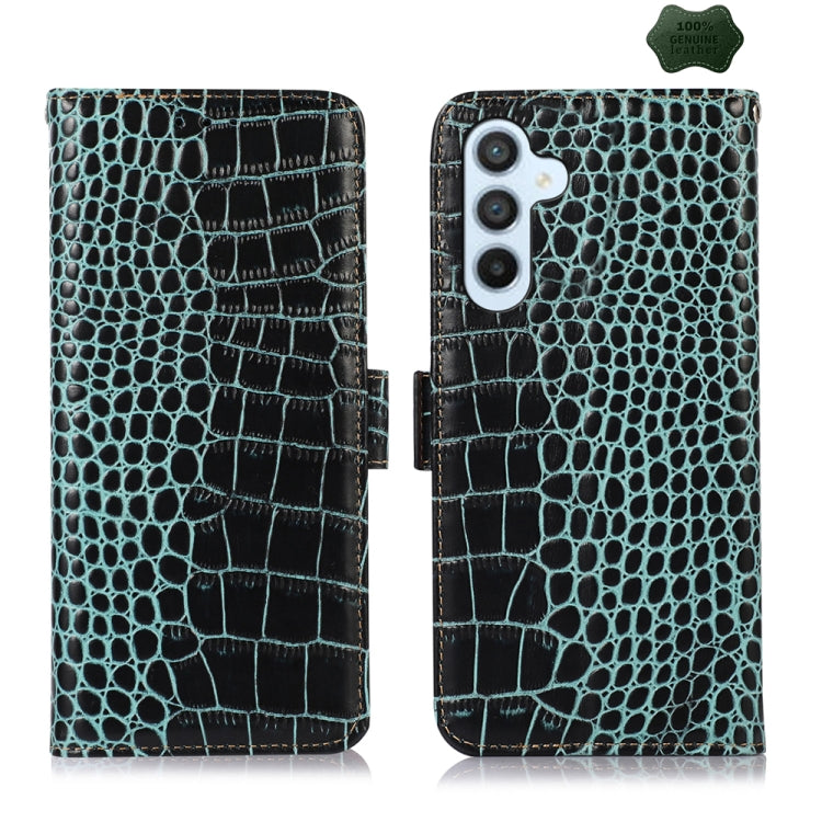 Crocodile Top Layer Cowhide Leather Phone Case, For Samsung Galaxy S24+, For Samsung Galaxy S24, For Samsung Galaxy A25 5G Global