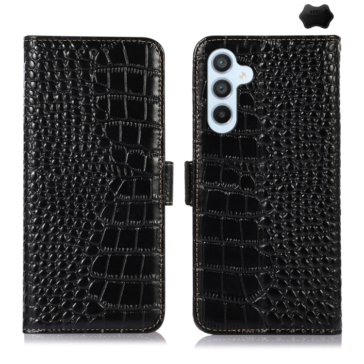 Crocodile Top Layer Cowhide Leather Phone Case, For Samsung Galaxy A55 5G, For Samsung Galaxy Xcover 7, For Samsung Galaxy M54 5G, For Samsung Galaxy A35 5G, For Samsung Galaxy M34 5G, For Samsung Galaxy S24 Ultra