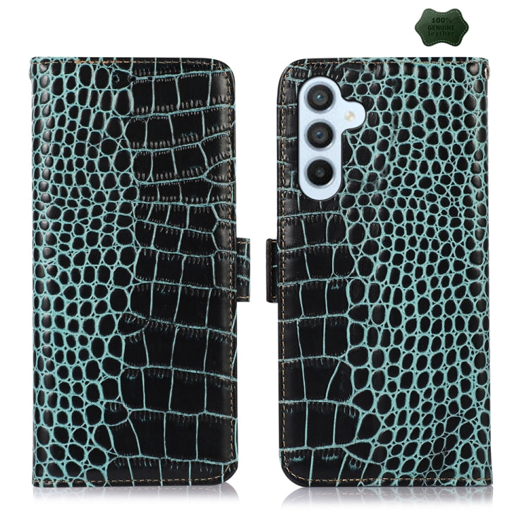 Crocodile Top Layer Cowhide Leather Phone Case, For Samsung Galaxy A55 5G, For Samsung Galaxy Xcover 7, For Samsung Galaxy M54 5G, For Samsung Galaxy A35 5G, For Samsung Galaxy M34 5G, For Samsung Galaxy S24 Ultra