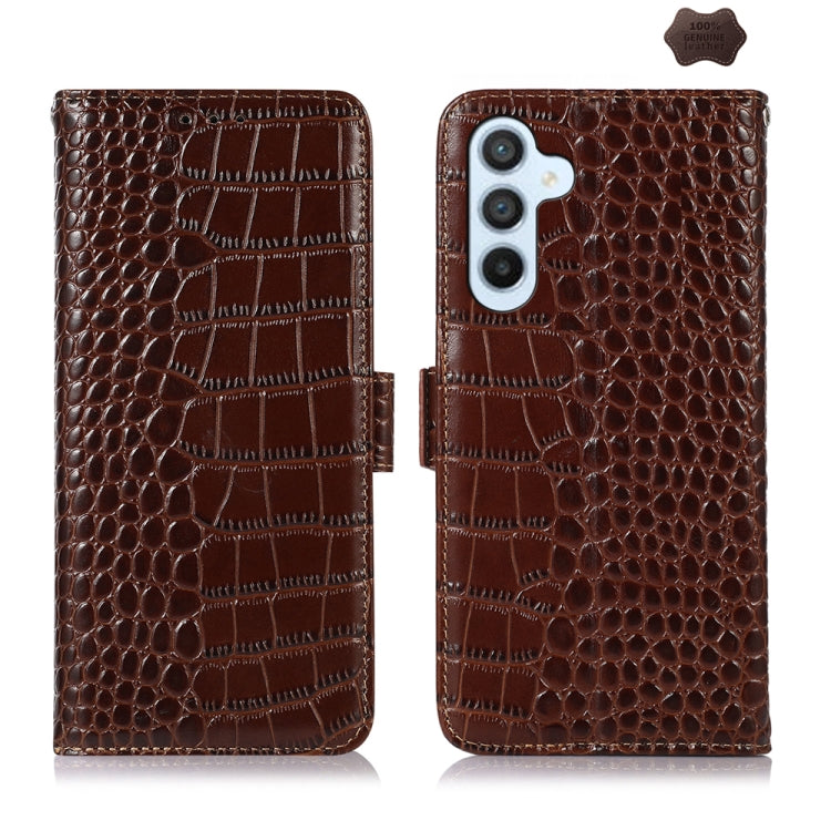 Crocodile Top Layer Cowhide Leather Phone Case, For Samsung Galaxy A55 5G, For Samsung Galaxy Xcover 7, For Samsung Galaxy M54 5G, For Samsung Galaxy A35 5G, For Samsung Galaxy M34 5G, For Samsung Galaxy S24 Ultra