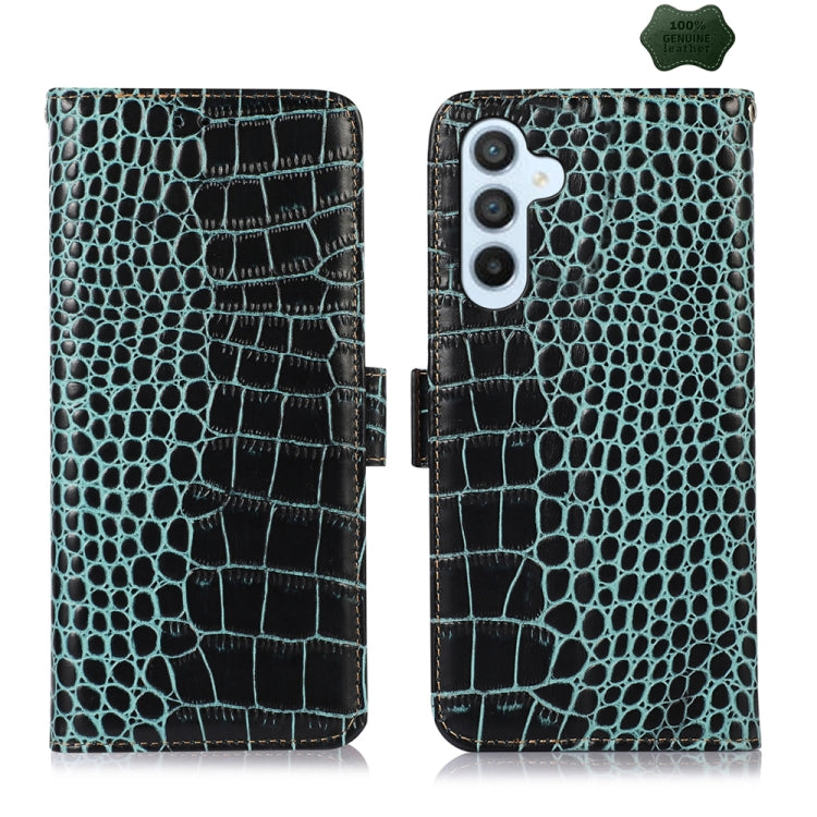 Crocodile Top Layer Cowhide Leather Phone Case, For Samsung Galaxy S24 Ultra, For Samsung Galaxy A55 5G, For Samsung Galaxy Xcover 7, For Samsung Galaxy M54 5G, For Samsung Galaxy A35 5G, For Samsung Galaxy M34 5G