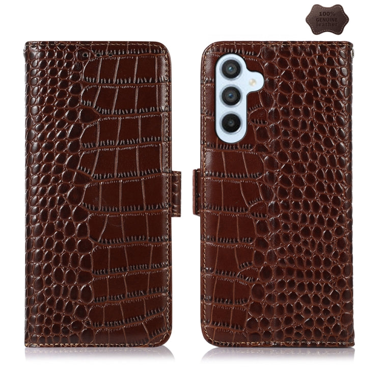 Crocodile Top Layer Cowhide Leather Phone Case, For Samsung Galaxy S24 Ultra, For Samsung Galaxy A55 5G, For Samsung Galaxy Xcover 7, For Samsung Galaxy M54 5G, For Samsung Galaxy A35 5G, For Samsung Galaxy M34 5G