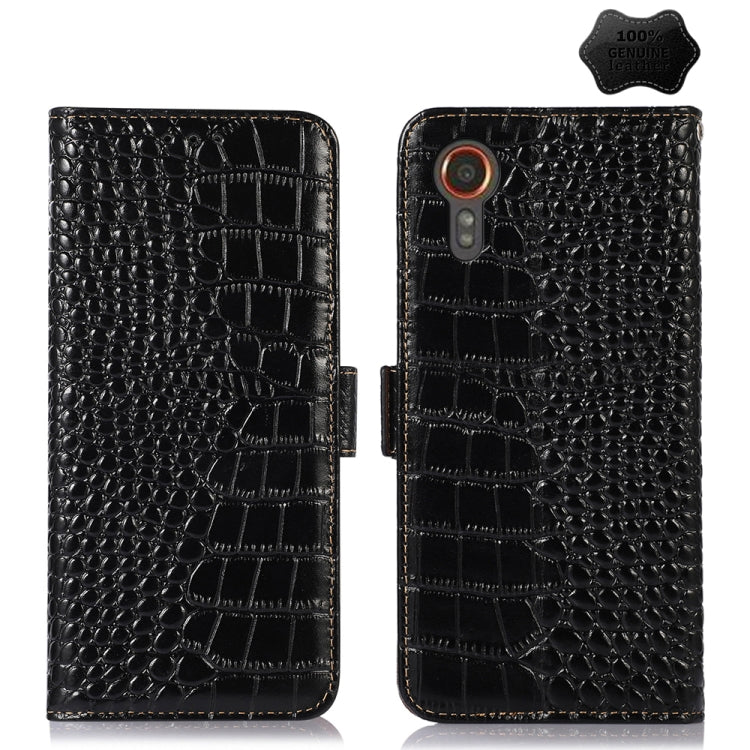 Crocodile Top Layer Cowhide Leather Phone Case, For Samsung Galaxy A55 5G, For Samsung Galaxy Xcover 7, For Samsung Galaxy M54 5G, For Samsung Galaxy A35 5G, For Samsung Galaxy M34 5G, For Samsung Galaxy S24 Ultra