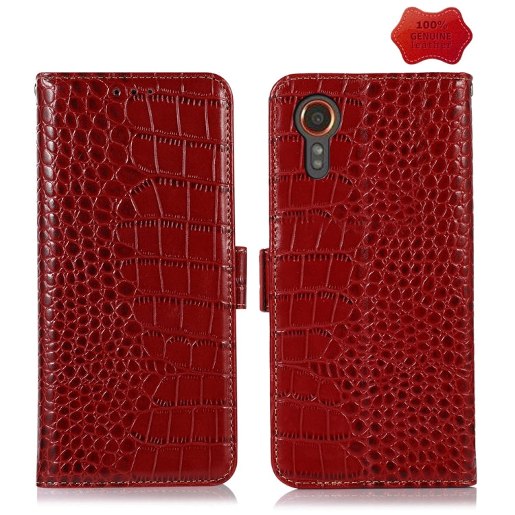 Crocodile Top Layer Cowhide Leather Phone Case, For Samsung Galaxy S24 Ultra, For Samsung Galaxy A55 5G, For Samsung Galaxy Xcover 7, For Samsung Galaxy M54 5G, For Samsung Galaxy A35 5G, For Samsung Galaxy M34 5G