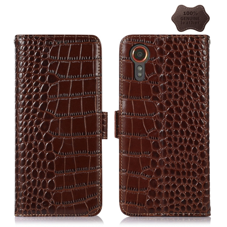 Crocodile Top Layer Cowhide Leather Phone Case, For Samsung Galaxy S24 Ultra, For Samsung Galaxy A55 5G, For Samsung Galaxy Xcover 7, For Samsung Galaxy M54 5G, For Samsung Galaxy A35 5G, For Samsung Galaxy M34 5G