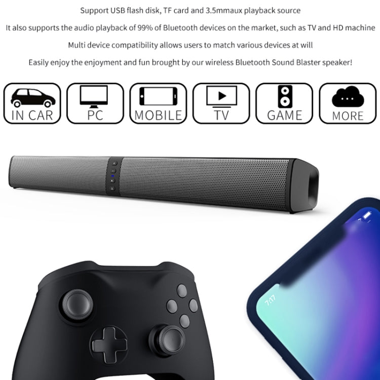 BS-36 20W Multi-Function 3D Stereo Surround Bluetooth Speaker Subwoofer Soundbar, BS-36