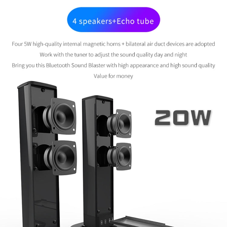 BS-36 20W Multi-Function 3D Stereo Surround Bluetooth Speaker Subwoofer Soundbar, BS-36